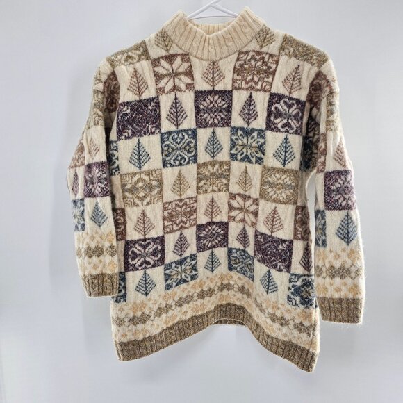 Vintage Zig Zag Women's Holiday Themed Made in Scotland Designer Knitwear XL - Picture 2 of 6